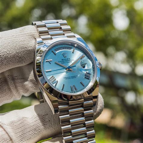 rolex day date platinum blue dial